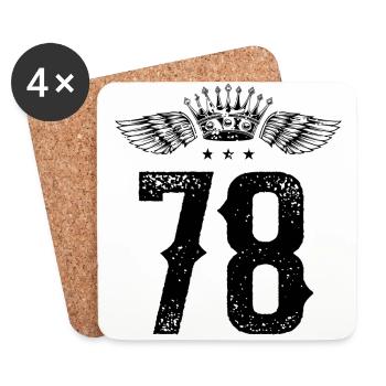 78 Number crown - Coasters (set of 4) - white - Front