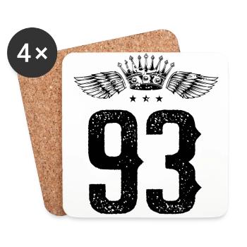 93 Number crown - Coasters (set of 4) - white - Front