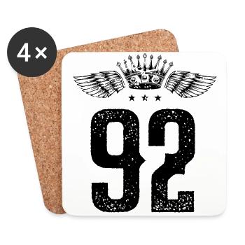 92 Number crown - Coasters (set of 4) - white - Front
