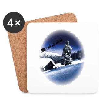 Christmas sledding - Coasters (set of 4) - white - Front