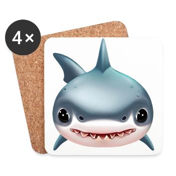Niedlicher Haifisch - Untersetzer (4er-Set) - Weiß - Vorne