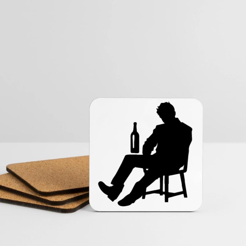 Drunk Man Drinking Drunk Coasters (set of 4)