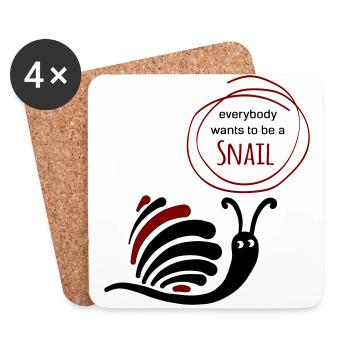 Schnecke - Untersetzer (4er-Set) - Weiß - Vorne