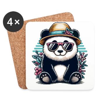 Cool Retro Panda - Coasters (set of 4) - white - Front