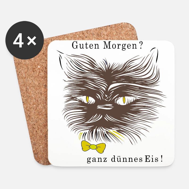 Guten Morgen? ganz dünnes Eis! - Untersetzer (4er-Set) - Weiß