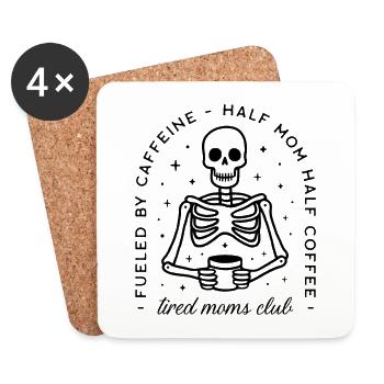Tired moms club funny coffee quotes - Coasters (set of 4) - white - Front