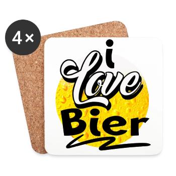 Bier - Untersetzer (4er-Set) - Weiß - Vorne