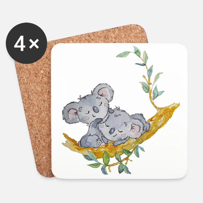 Koalas Zärtlichkeit - Untersetzer (4er-Set) - Weiß