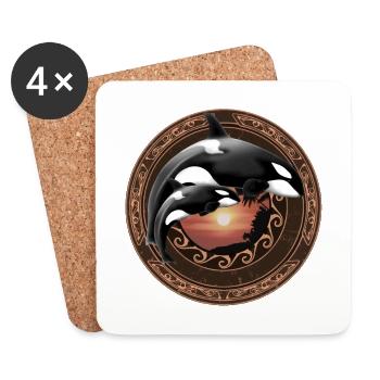 Orca killer whale - Coasters (set of 4) - white - Front