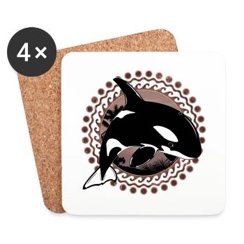 Orca killer whale - Coasters (set of 4) - white - Front