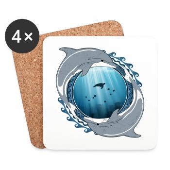 Dolphins - Coasters (set of 4) - white - Front