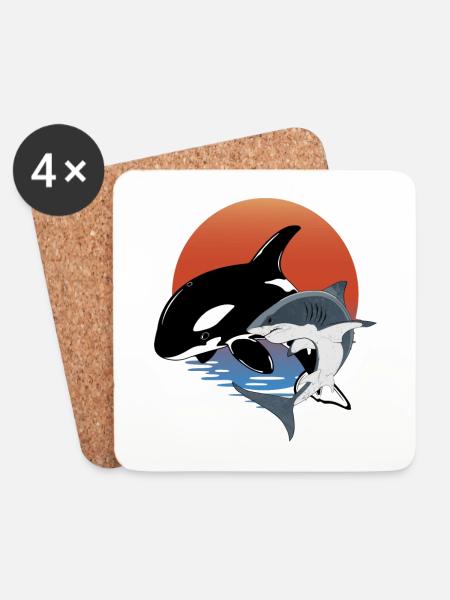 Orca - Untersetzer (4er-Set) - Weiß