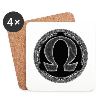 Omega Symbol - Untersetzer (4er-Set) - Weiß - Vorne
