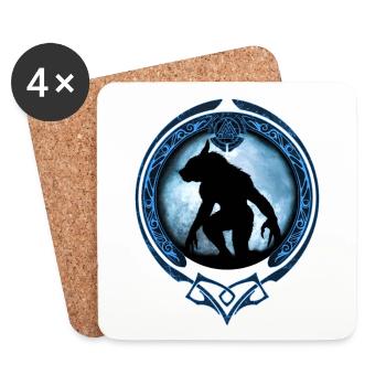 Fenri's werewolf - Coasters (set of 4) - white - Front