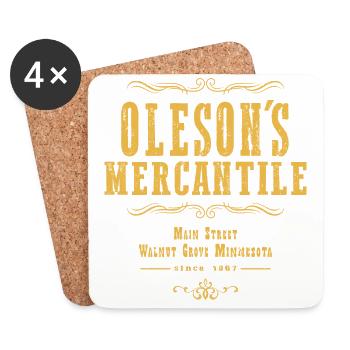 Oleson's Mercantile - Coasters (set of 4) - white - Front