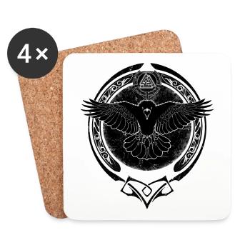 Valknut Rabe - Untersetzer (4er-Set) - Weiß - Vorne