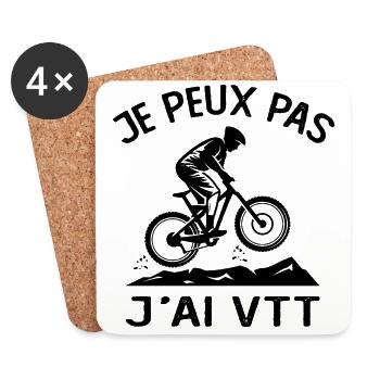 Je Peux Pas J'ai VTT - Dessous de verre (lot de 4) - blanc - Devant