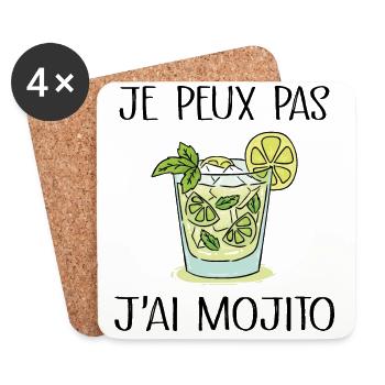 Je Peux Pas J'ai Mojito - Dessous de verre (lot de 4) - blanc - Devant