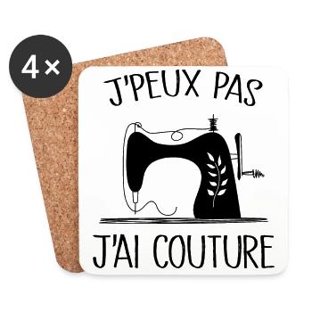 Je Peux Pas J'ai Couture - Dessous de verre (lot de 4) - blanc - Devant
