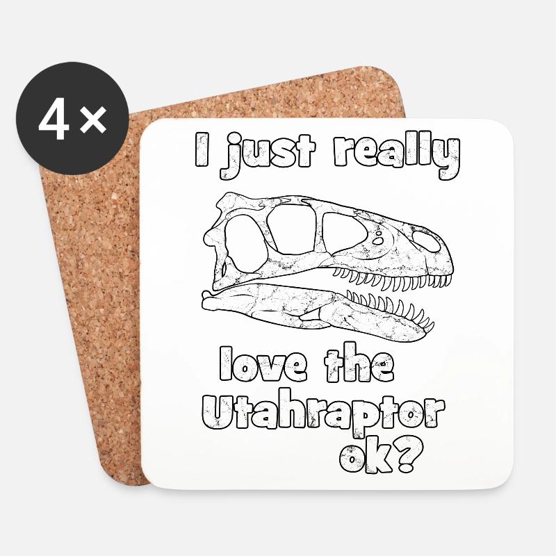 Utahraptor - Untersetzer (4er-Set) - Weiß