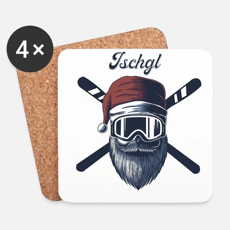 Ischgl Ski Sknowboard - Untersetzer (4er-Set) - Weiß