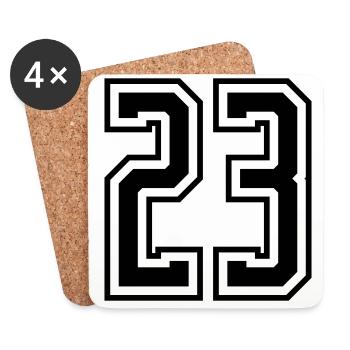 23 Zahl nummer - Untersetzer (4er-Set) - Weiß - Vorne