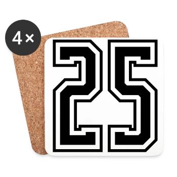 Numéro 25 - Dessous de verre (lot de 4) - blanc - Devant