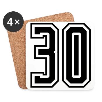 30 Number number - Coasters (set of 4) - white - Front