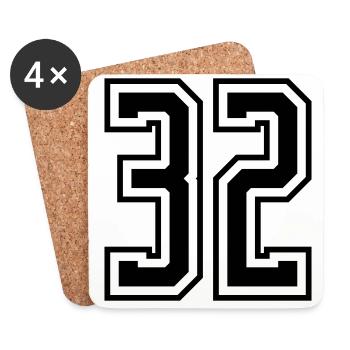 32 Number number - Coasters (set of 4) - white - Front