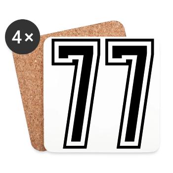 77 Number number - Coasters (set of 4) - white - Front