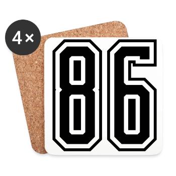 86 digit number - Coasters (set of 4) - white - Front