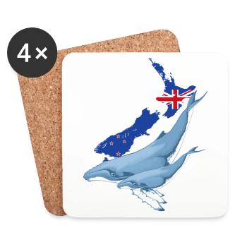 Buckelwal Neuseeland - Untersetzer (4er-Set) - Weiß - Vorne