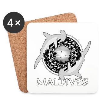 Maldives Hammerhead Sharks - Coasters (set of 4) - white - Front