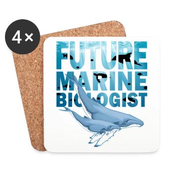 Buckelwale Future Marine Biologist - Untersetzer (4er-Set) - Weiß - Vorne