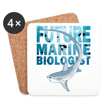 Thresher Shark Thresher Shark Future Biologiste marin - Dessous de verre (lot de 4) - blanc - Devant