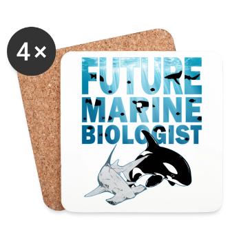 Requin-marteau Orque Épaulard Futur biologiste marin - Dessous de verre (lot de 4) - blanc - Devant