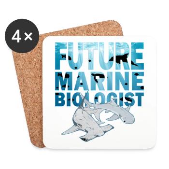 Requin-marteau à pointe blanche - Dessous de verre (lot de 4) - blanc - Devant