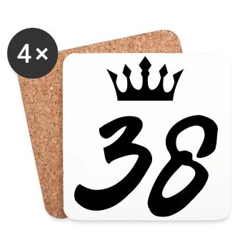 38 Couronne numérique - Dessous de verre (lot de 4) - blanc - Devant