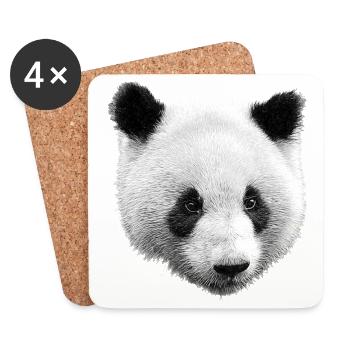 Panda Black White - Coasters (set of 4) - white - Front