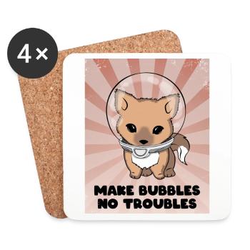 Make Bubbles No Troubles - Coasters (set of 4) - white - Front