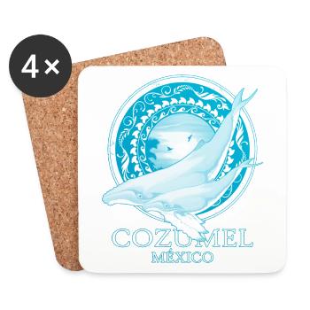 Humpback Whales Cozumel Mexico - Coasters (set of 4) - white - Front