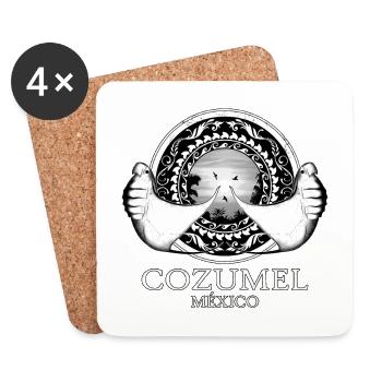 Raies Manta Cozumel Mexique - Dessous de verre (lot de 4) - blanc - Devant
