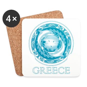 Delfine Griechenland Hellas - Untersetzer (4er-Set) - Weiß - Vorne
