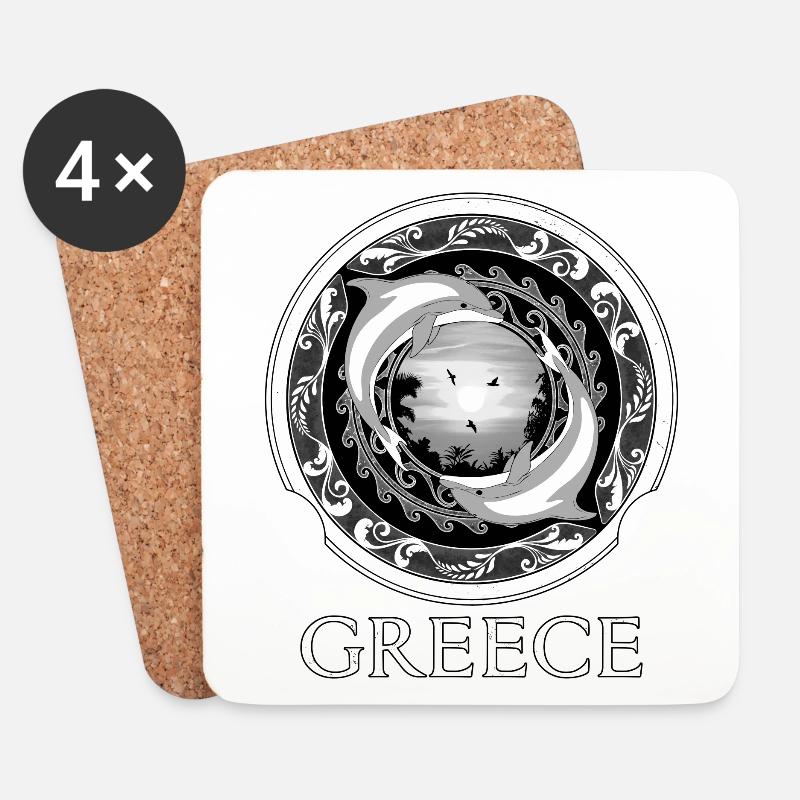 Delfine Griechenland Hellas - Untersetzer (4er-Set) - Weiß