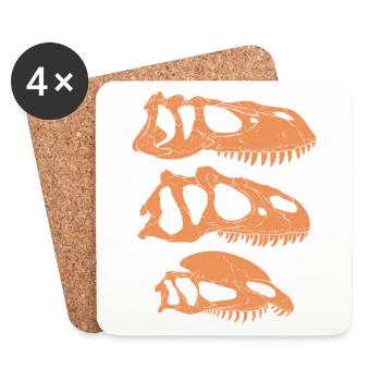 Torvosaurus Allosaurus Dilophosaurus - Coasters (set of 4) - white - Front