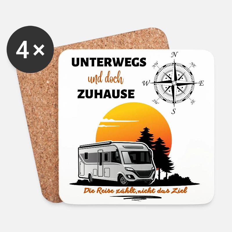 Camping Wohnmobil Spruch - Untersetzer (4er-Set) - Weiß