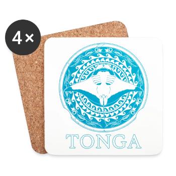 Raies Manta des Tonga - Dessous de verre (lot de 4) - blanc - Devant