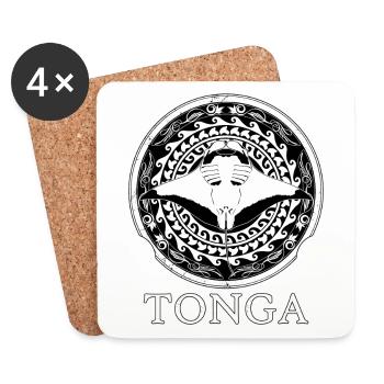 Raies Manta des Tonga - Dessous de verre (lot de 4) - blanc - Devant