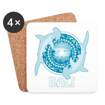 Hammerhead sharks Bali Indonesia - Coasters (set of 4) - white - Front