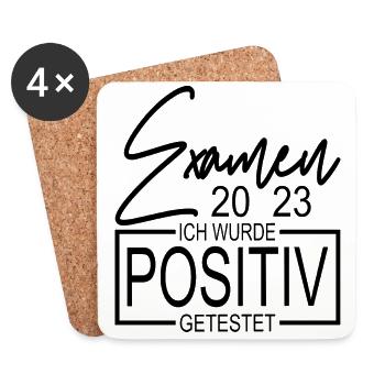 Examen 2023 Ich wurde positiv getestet - Untersetzer (4er-Set) - Weiß - Vorne